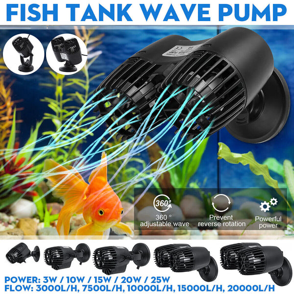 Aquarium Wave Maker Fish Tank Water Circulation Pump Powerhead with Suction Cup