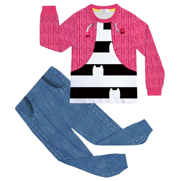 Girls cat costume rear view showing complete Book Week outfit