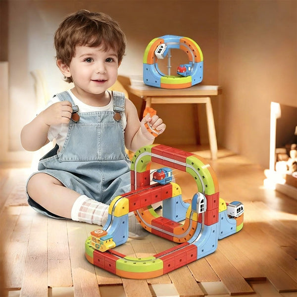 Electric Train Set Flexible Magnetic Car Kids Gift Xmas Race Track Building Toy