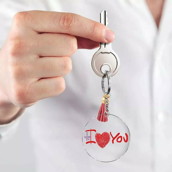 90Pcs Key Ring Clear Acrylic Circle Discs Keychain Blanks Tassel Pendant DIY AU