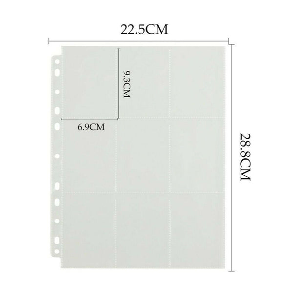 100pcs Wallets Album Pages Collection,Transparent Game Card Sleeves Holder Set