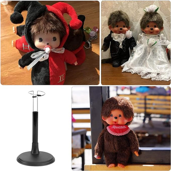 6 Pack Adjustable Doll Display Stands – Black Waist Support Holders for Dolls and Action Figures