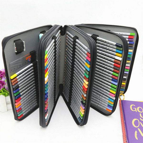 Large 168 Slot Pencil Case Foldable Storage Organizer Pen Makeup Bag Capacity