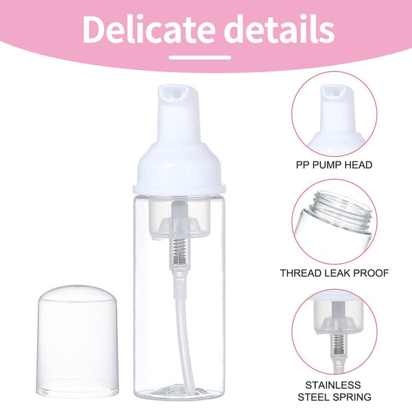 12/24x 50 ML Empty Makeup Shampoo Foam Foaming Dispenser Pump Container Bottle