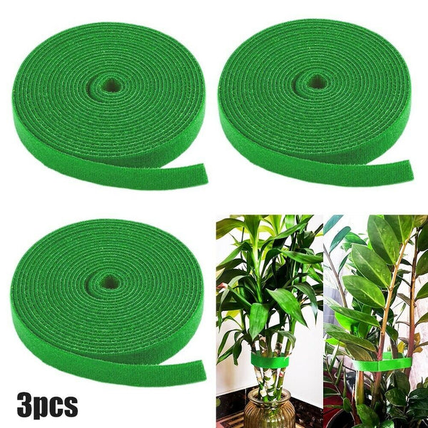 Roll Tie-Tape Plant Ties Hook Loop Garden Supports Bamboo Cane Wrap-Support
