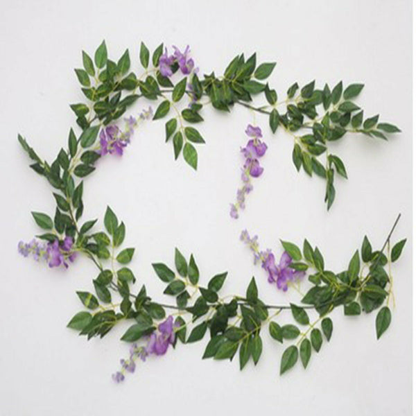 1.8M Artificial Silk Wisteria Leaf Hanging Flower Floral Garland Vine Wedding AU