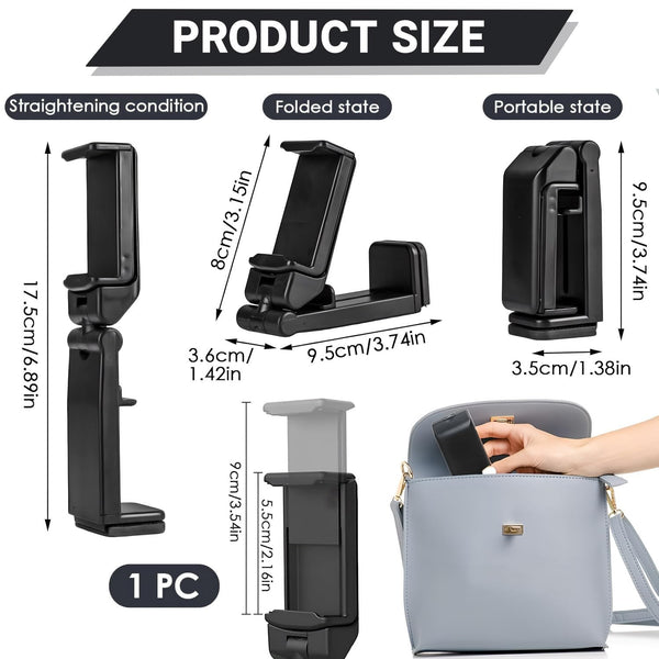 Universal Adjustable Phone Stand Holder | 360° Rotating Travel Desk & Clip Mount