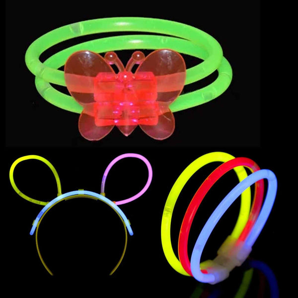 232X Mix Colour Glow Sticks Bracelets Glowsticks Set Bundle Glow In The DarK AUS