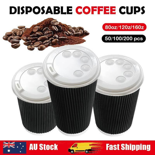 Disposable Coffee Cups Bulk Takeaway Paper Triple Wall Take Away  8oz/120z/160z