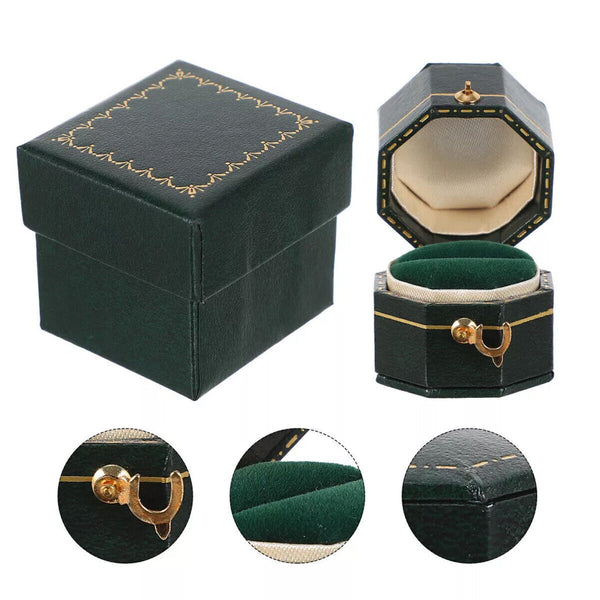 Green Mini Jewellery Box Ring Storage Organizer Case Small Travel Box for Rings