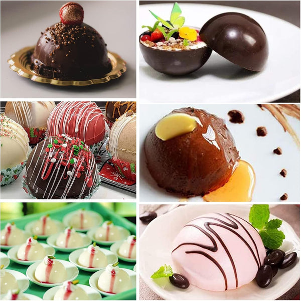 2PCS 5 Cavity Semi Sphere Silicone Mould Chocolate Bombe Dome Baking Mold