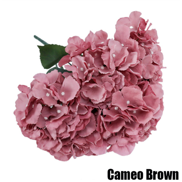 2PCS 6 Heads Hydrangea Flower Artificial Silk Flowers Stem Bouquet Wedding Party