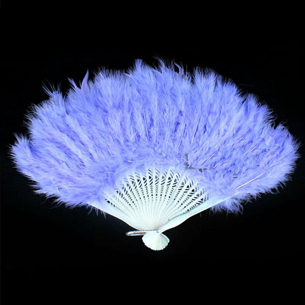 2PCS Feather Fan Folding Costume Wedding Showgirl Dance Fancy Party Decor Craft