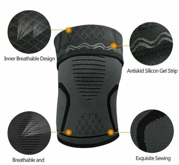 Knee Support Brace Compression Sleeve Arthritis Pain Relief Gym Sports Running
