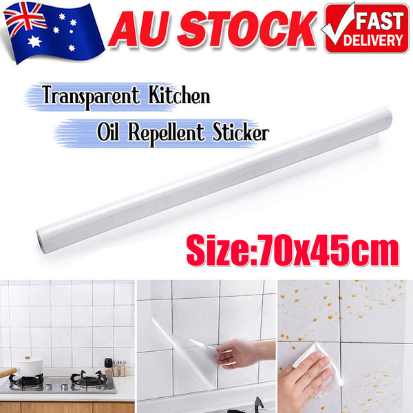Kitchen Tile Clear Sticker Self-adhesive Oil-proof Waterproof Cabinet Wall Decor