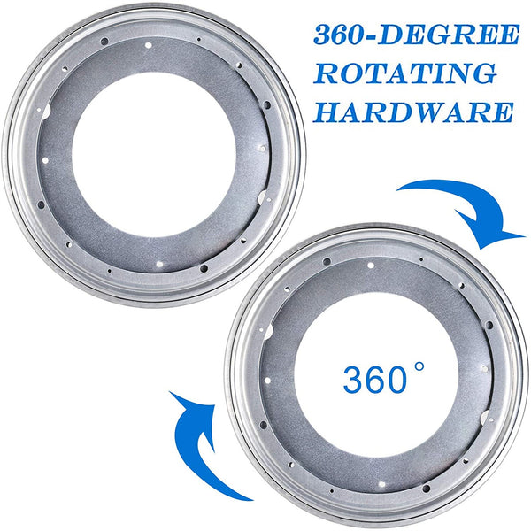 2PCS 12 Inch Lazy Susan Turntable Bearing Rotating Swivel Plate Heavy Duty Silver