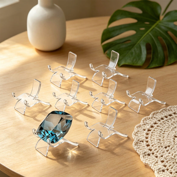 50PCS Clear Acrylic Display Stands – Multi-Purpose Display Easels