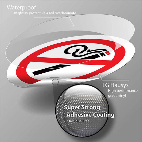 2-10X No Smoking Sticker Warning Decal Sign Waterproof Fade Proof Outdoor Vinyl