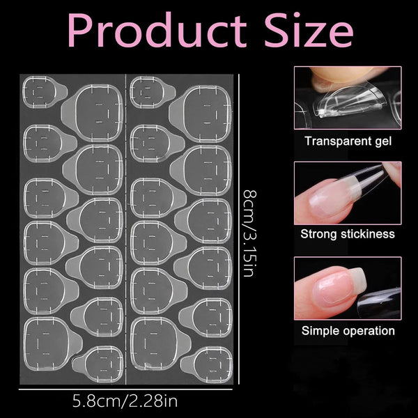 2400Pcs Clear Double Sided Nail Glue Tape Sticker Adhesive Press On Nail Tabs AU