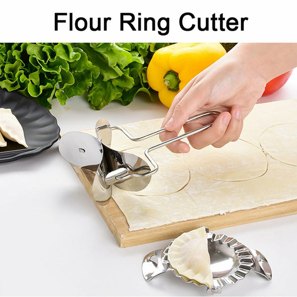 4PCS Dumpling Maker Mold Stainless Steel Dough Press Making Mould Tools AU NEW