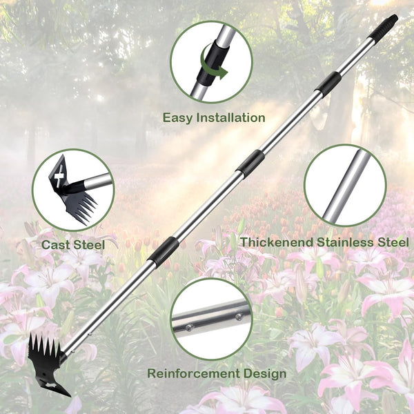 Stand Up Weed Puller Tool Long Handle Garden Weeder Root Remover