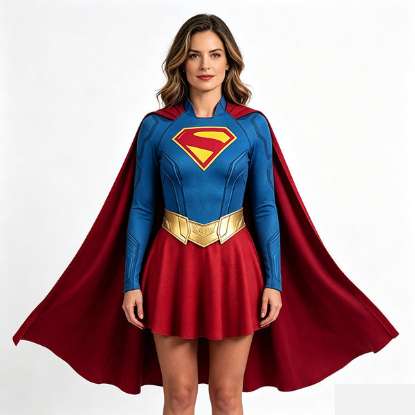 Halloween Kids Adult Fancy Dress Book Week Supergirl Kara Zor-El Cosplay Costume