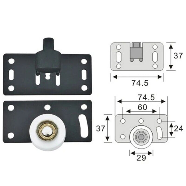 2sets Concave Wear Resistant Sliding Door Roller Closet Wardrobe Nylon Wheel AUS