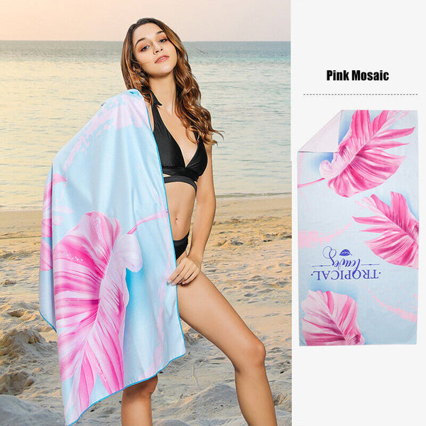 77x155CM Microfibre Travel Beach Towel Sand Free Quick Dry Swimming Bath Towel