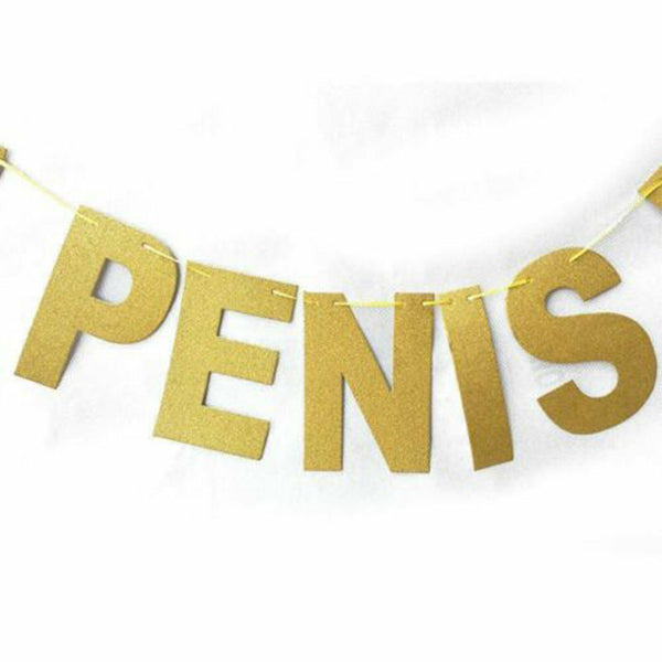 SAME PENIS FOREVER Glitter Gold Bunting Banner Hens Night Bachelorette Party AU