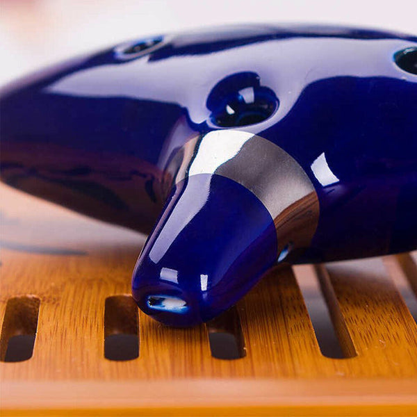 12Hole Ceramic Legend of Zelda Wind Alto C Ocarina Gift Instrument Flute Blue