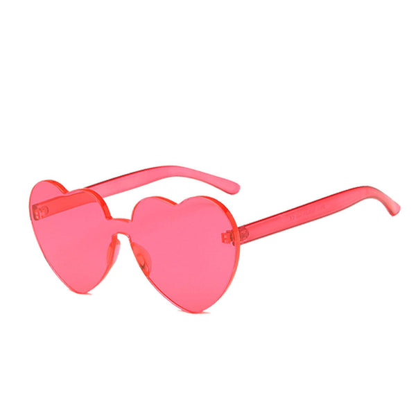 Love Heart Shape Sunglasses Party Clear Lens Rimless Festival Glasses Dress