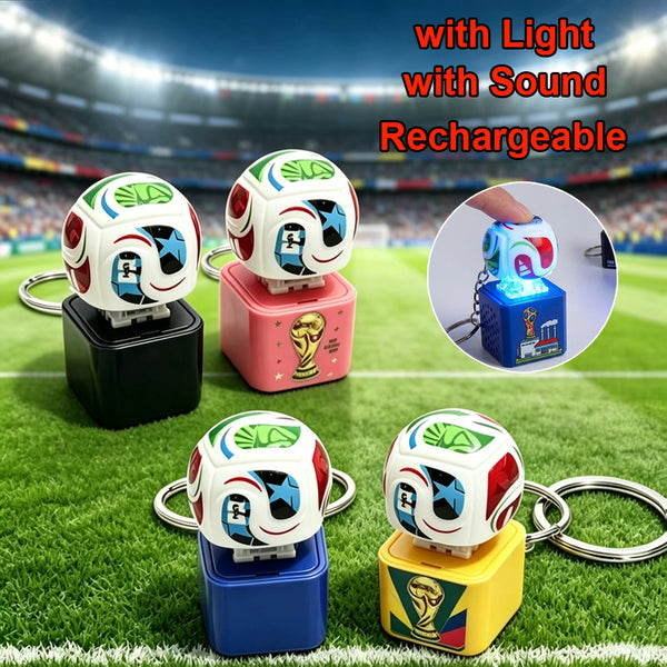 Rechargeable Keyboard Clicker Fidget Toy Button with Sound World Cup Keychain