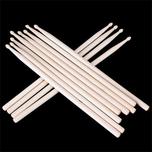 10Pair 5A Maple Wood Lightweight Endearing Music Oval Tip Drumsticks Drum Sticks