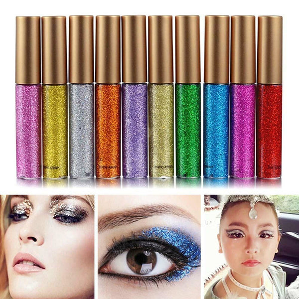 2X Glitter Liquid Eyeliner Eye Makeup Shimmer Diamond Eyeliner Shadow Eyeshadow