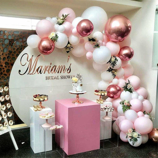 110pcs Balloon Arch Kit Pink White Bridal Shower, Wedding Baby Party Decoration