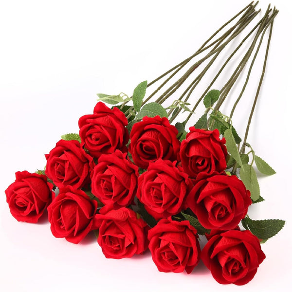 25pcs Artificial Rose Bouquet Set with 2 Floral Foam Holders | Mixed Silk Flower Arrangement Kit
