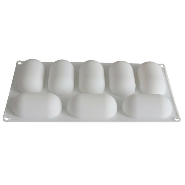 8 Hole Silicone Mousse Cake Mold Oval Chocolate Jelly Baking Tray