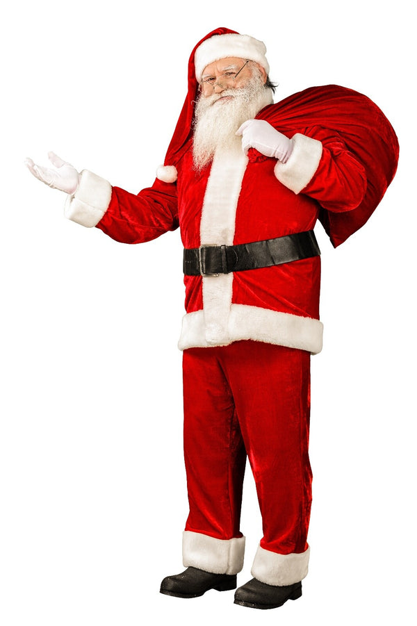 9PC Santa Claus Costume Suit Adult Christmas Party Mens Velvet Xmas Express Ship