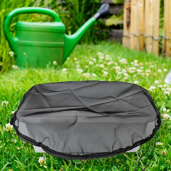 Rain Barrel Cover Mesh Net – Drawstring Bucket Lid to Keep Out Leaves, Debris & Mosquitoes