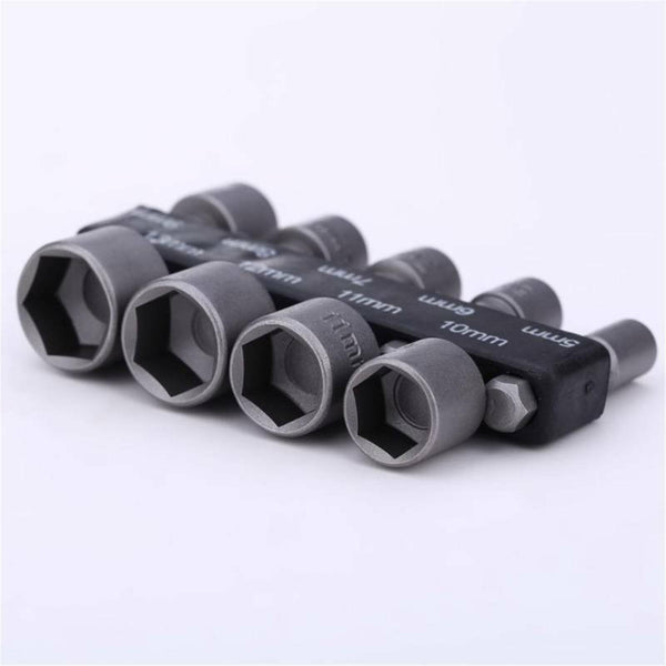 9PCS Power Nut Driver Drill Bit Set Metric Socket Wrench Screw 1/4