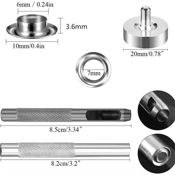 Brass Metal Eyelet Punch Die Kits Grommets Washer Leather Banner Eyelet Plier AU