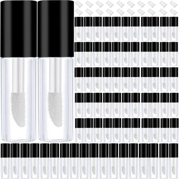 40PCS 1.2G Mini Lip Gloss Tubes DIY Small Lipstick Tube Bottle Syringes Labels