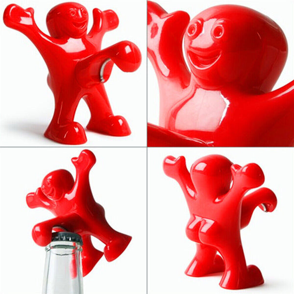 Funny Happy Beer Bottle Opener RC Red Man Wine Stopper Novelty