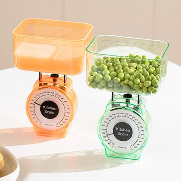 1kg Food Baking Mechanical Kitchen Dial Cook Bake Tool Scale Compact Bowl