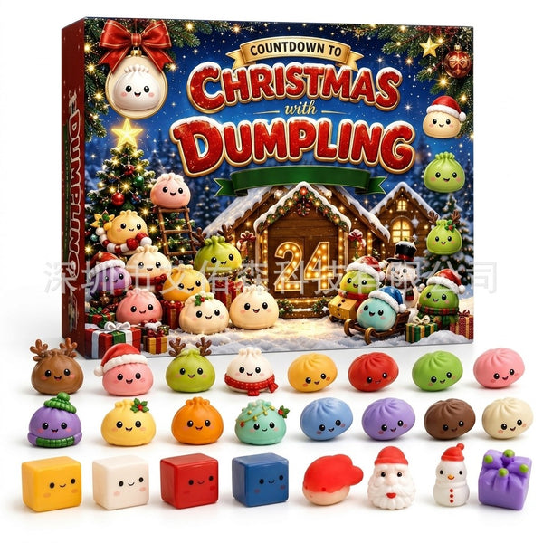 2026 Christmas Squishies Advent Calendar 24 Days Dumpling Toys Kid Xmas Gift New