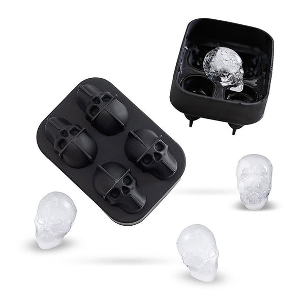 Halloween chocolate Party Tray 3D Skull Silicone Ice Cube Soap candle Mold Mould