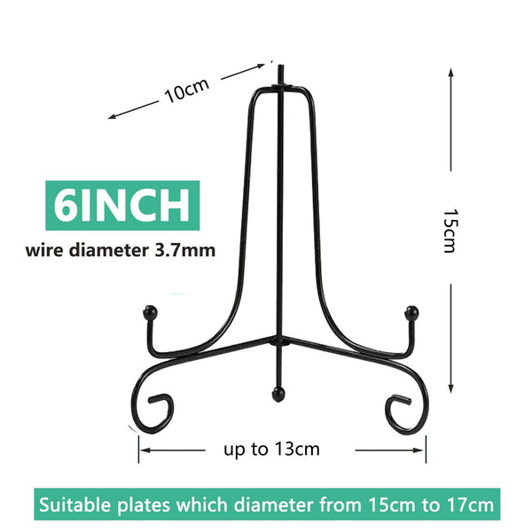 Plate Stands Iron Display Easel Photo Picture Bowl Dish Book Holder Frame Black