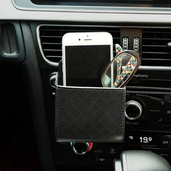 Car air Vent Phone Holder Car Storage Bag Key Glasses Phone Holder Organizer Bag
