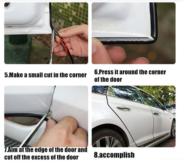 5M Car Door Edge Protector U Style Seal Push on Trim Strip Pinchweld Rubber DIY