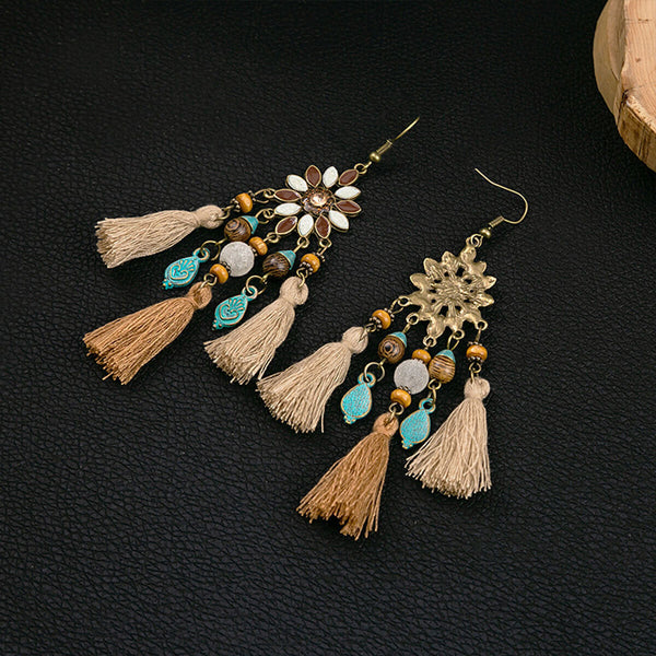 Chic Bohemian Dreamcatcher Tassel Earrings Geometric Design Women's Jewelry AU